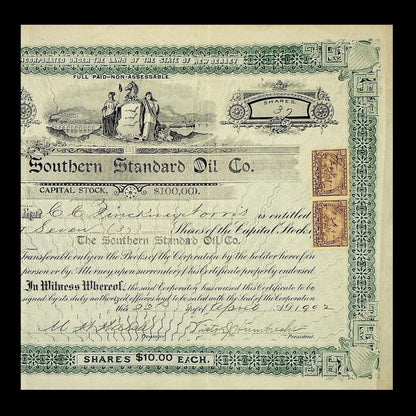 The Southern Standard Oil Co. Stock Certificate from 1902