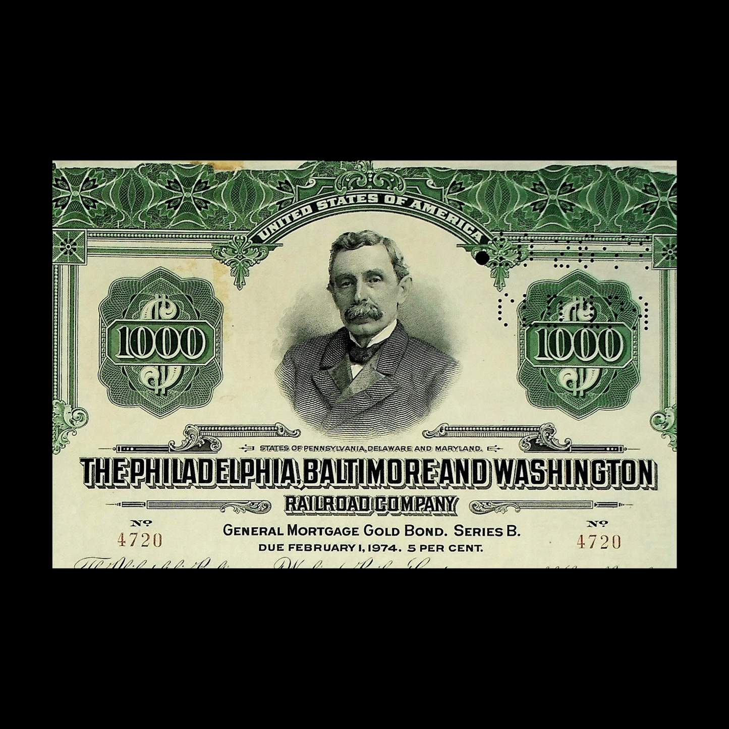 The Philadelphia, Baltimore and Washington Railroad Company Gold Bond from 1924