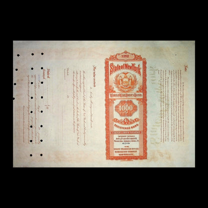 State of New York World War Bonus Bond (issued to Harold S. Vanderbilt) – New York, 1941 (Orange)
