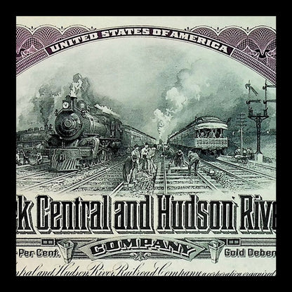 New York Central and Hudson River Railroad Company $5k Bond from 1918, Issued to William K. Vanderbilt