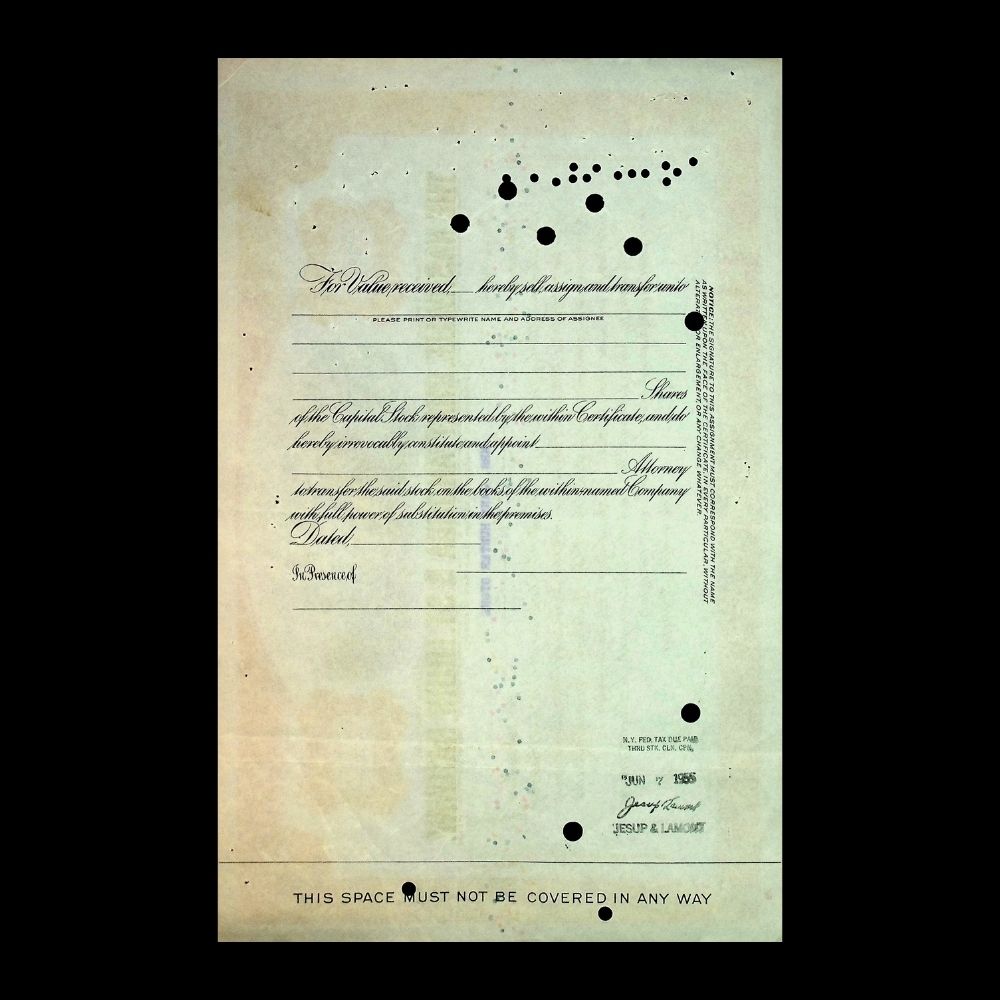 The Nashville, Chattanooga & St Louis Railway (now CSX) Stock Certificate from 1950s