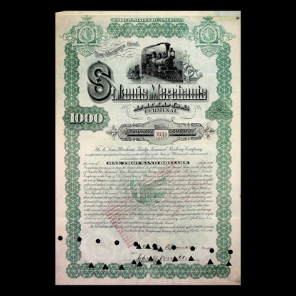 St. Louis Merchants Bridge Terminal Railway Company Bond from 1890