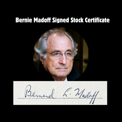 Bernard Madoff Issued & Signed Stock Certificate - U-Tec Institute, Inc., 1973 RARE