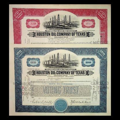 Houston Oil Company of Texas Stock Certificate from 1930s