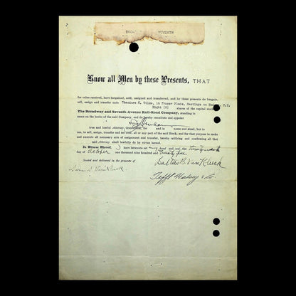 Broadway & Seventh Avenue (NYC) Rail Road Company Stock from 1922