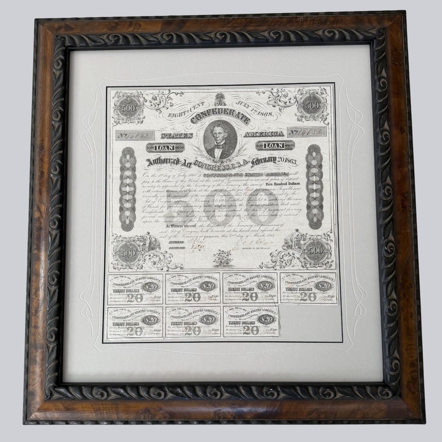 Expert Custom Framing for Stocks, Bonds and Paper Money