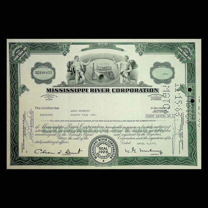 Mississippi River Corporation Stock Certificate