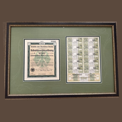 Expert Custom Framing for Stocks, Bonds and Paper Money