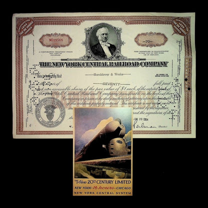 New York Central 20th Century Limited Train Poster Postcard 1938 (4x6 Blank)