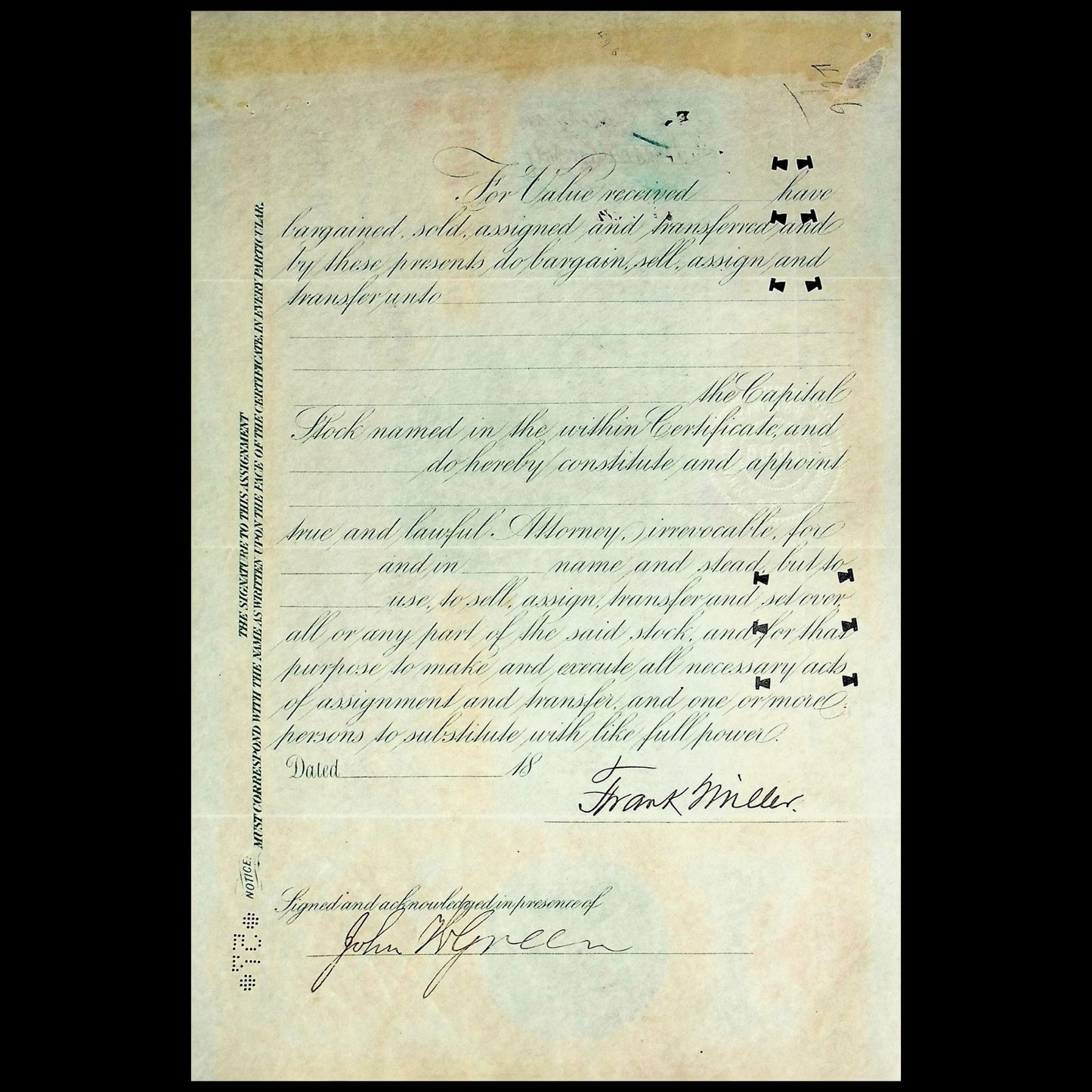 Louisville Railway Company Stock Certificate from 1890s - Kentucky Trolly