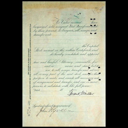 Louisville Railway Company Stock Certificate from 1890s - Kentucky Trolly