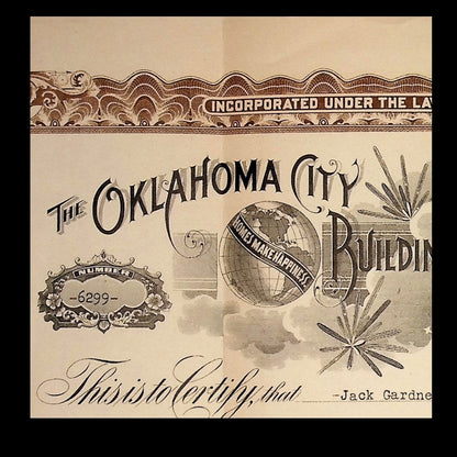 Oklahoma City Building & Loan Association Stock Certificates from 1923