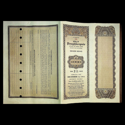 City of Poughkeepsie New York Bond from 1920 -1930s