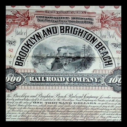 Brooklyn and Brighton Beach Railroad Company Bond 1896