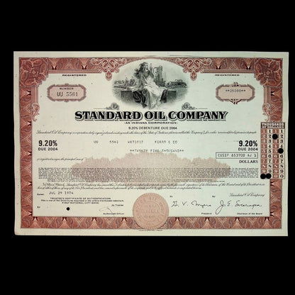 The Standard Oil Company (Indiana) Bond Certificate from 1970s