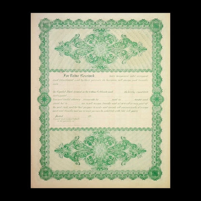 Commonwealth Avenue Street Railway Company (now MBTA) Unissued Stock Certificate from 1800s