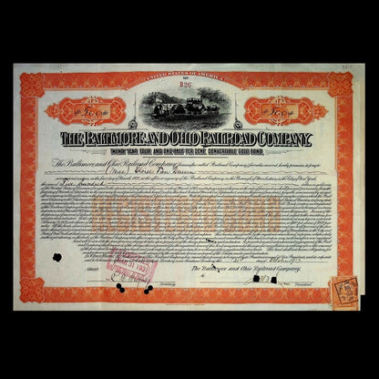 Baltimore & Ohio Railroad Gold Bond Certificates - 3x Combo Pack from 1913 - 1925