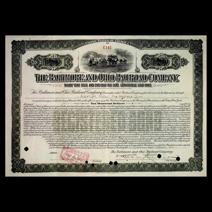 Baltimore & Ohio Railroad Gold Bond Certificates - 3x Combo Pack from 1913 - 1925