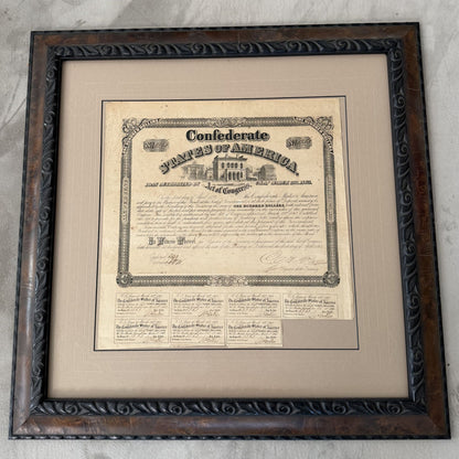 Expert Custom Framing for Stocks, Bonds and Paper Money