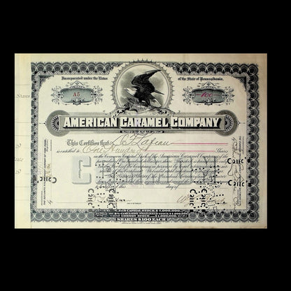 American Caramel Company Stock Certificate from 1900
