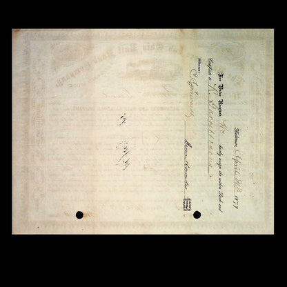 Baltimore & Ohio Railroad Stock Certificate from 1849