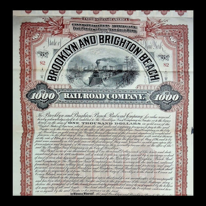 Brooklyn and Brighton Beach Railroad Company Bond 1896