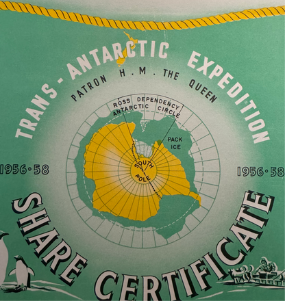 Trans Antarctic Expedition Share Certificate (New Zealand to South Pole)