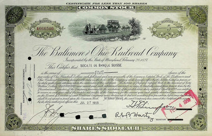 Railroad Stock & Bond Certificate Five Pack - 4x Stocks & 1x Bond Bundle