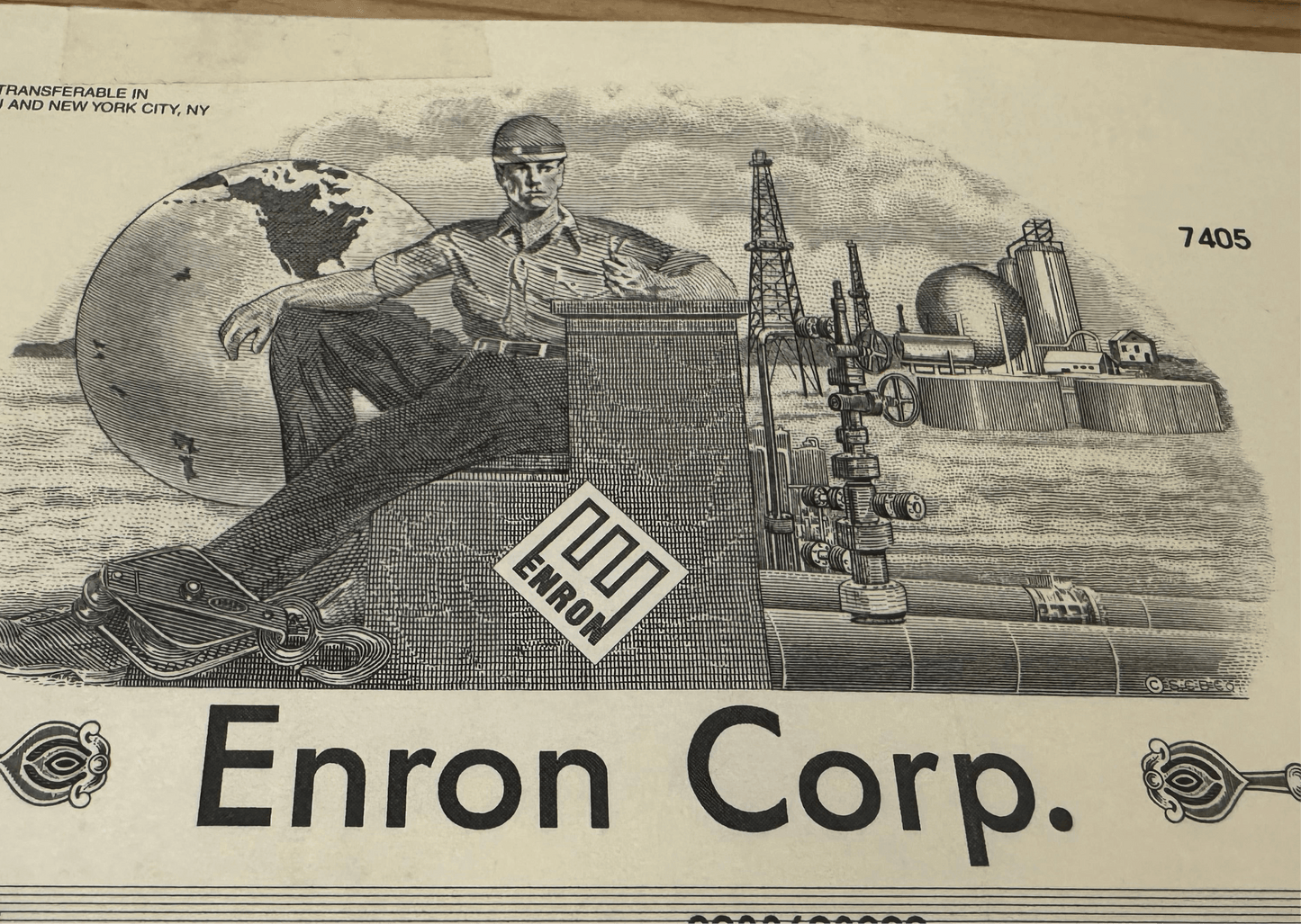 Enron Corp Stock Certificate from 2000s era (Rare & original)