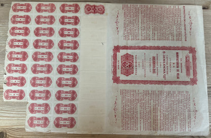 Cia Mexicana Manufacturera De Velas, S.A. Bond Certificate with Coupons (Mexican Candle Co)