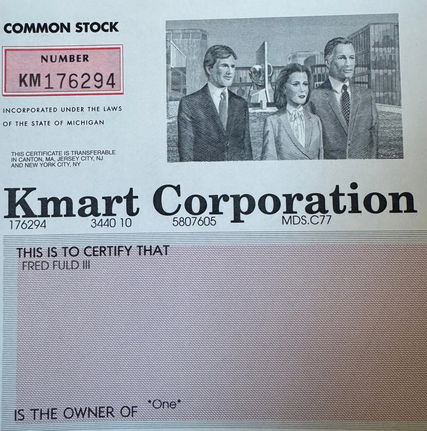 Kmart Corporation Stock Certificate