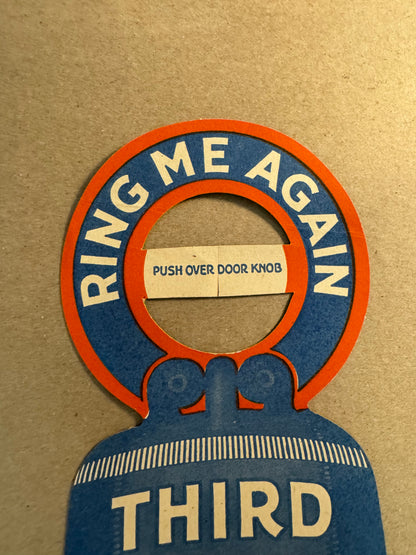 Third Liberty Loan "Ring Me Again" Fundraising Door Hanger WWI