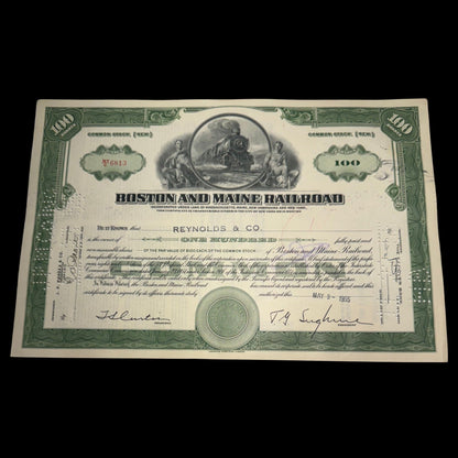 Boston and Maine Railroad Stock Certificate