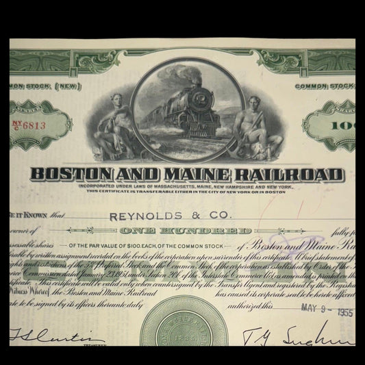 Boston and Maine Railroad Stock Certificate
