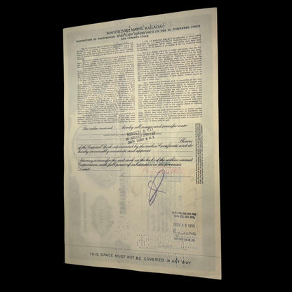 Boston and Maine Railroad Stock Certificate