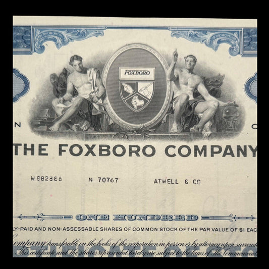 The Foxboro Company Stock Certificate - Massachusetts 1960s-70s