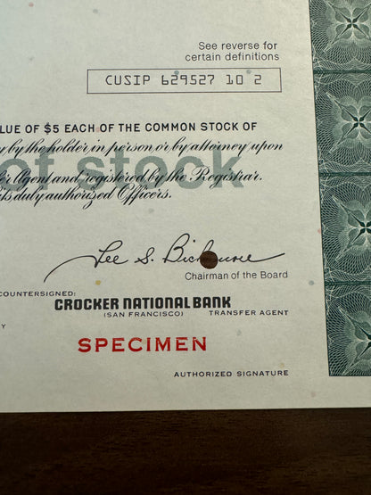 Nabisco Inc, Specimen Stock Certificate