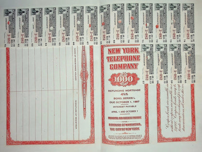 New York Telephone Company Bond Certificate