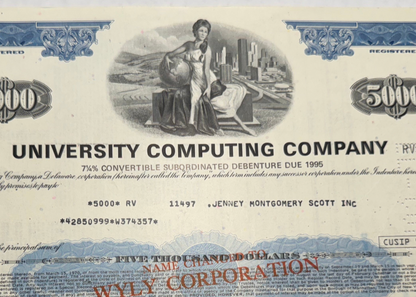 University Computing (now Cambridge Systems) Company Bond Certificate