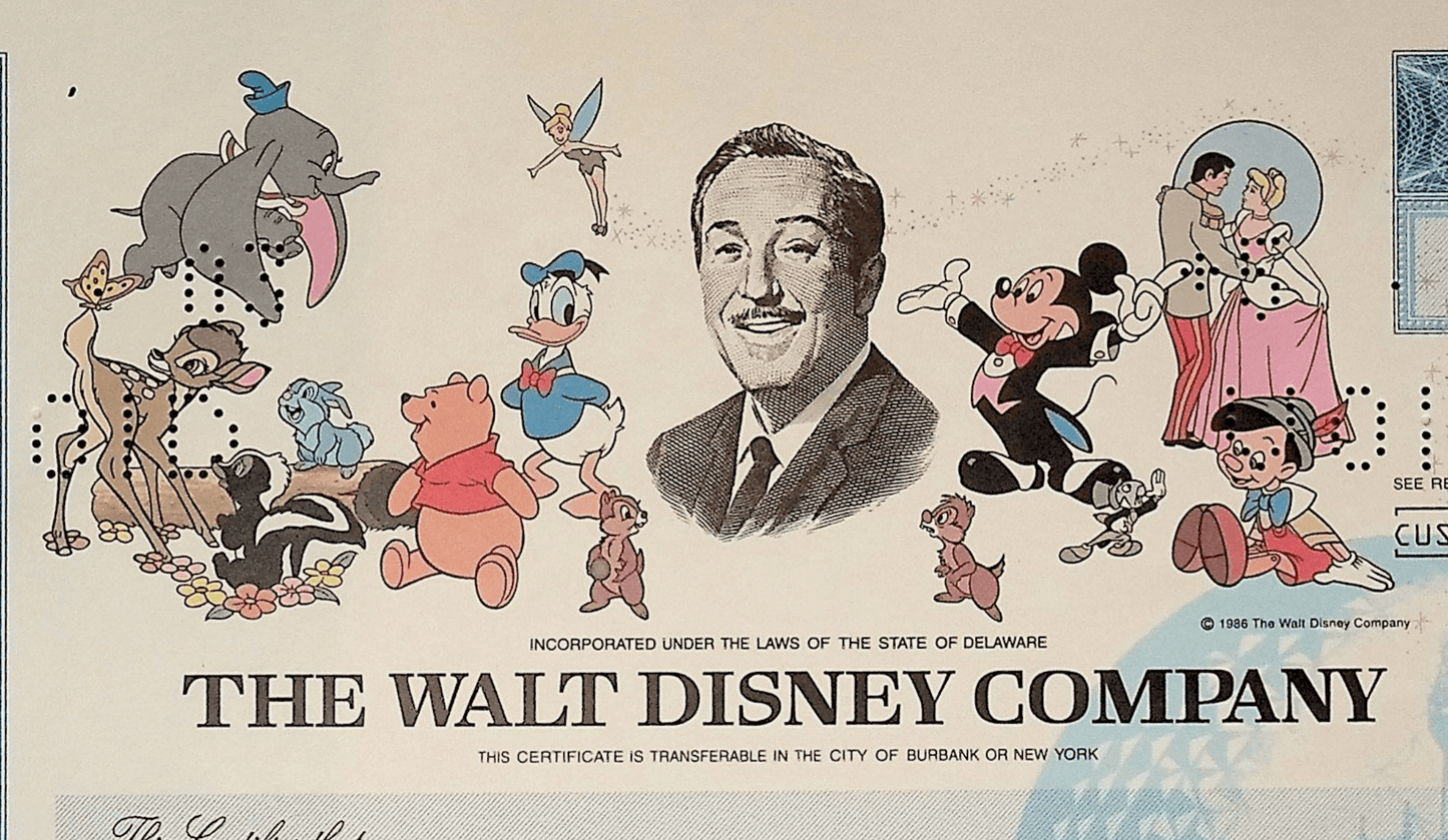 Walt Disney Stock Certificate from 2003 (Rare Specimen)