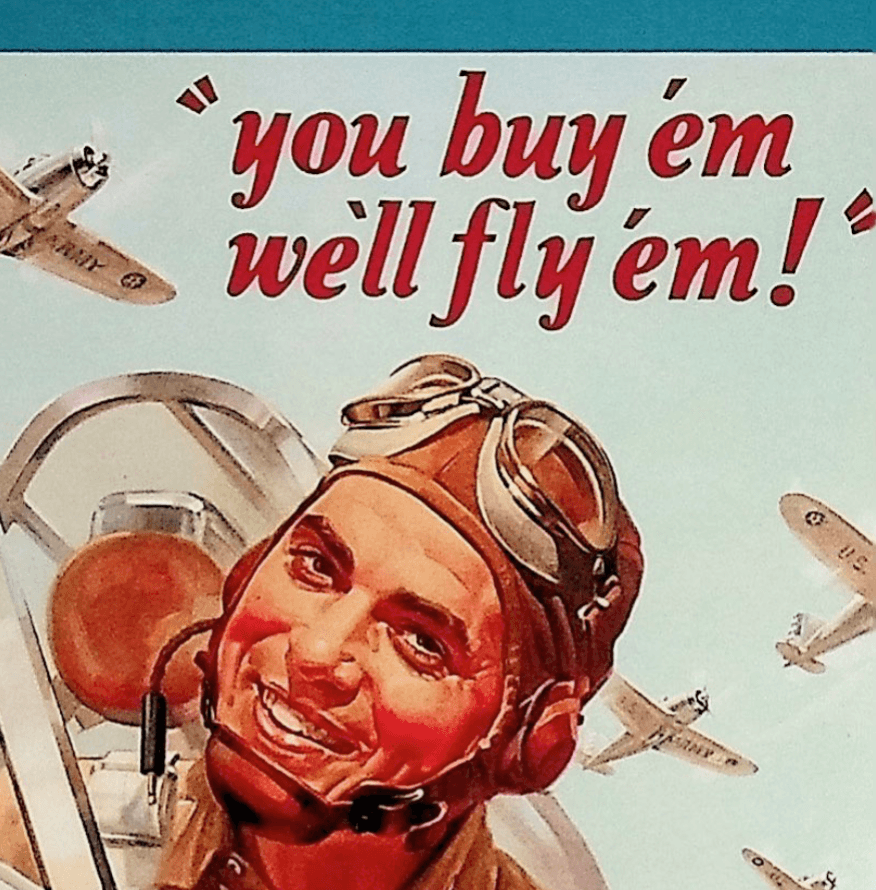 You Buy 'Em, We'll Fly 'Em! World War 2 Blank Postcard