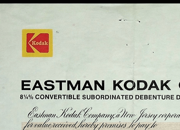 Eastman Kodak Company Bond Certificate 1980 (with astronaut filming)