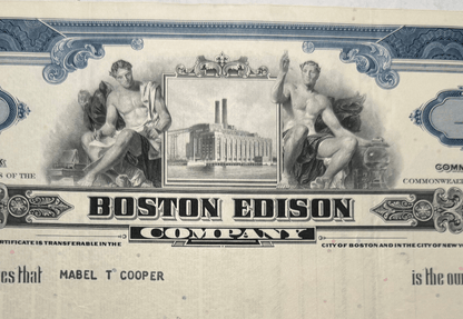 Boston Edison Company Stock Certificate