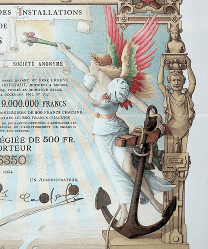 Compagnie de Installations Maritime de Bruges Stock Certificate (Port of Zeebrugge, Belgium)