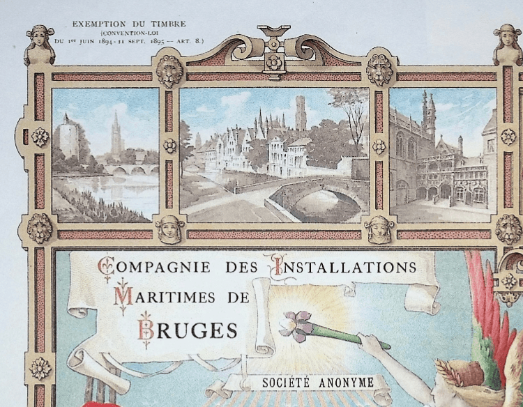 Compagnie de Installations Maritime de Bruges Stock Certificate (Port of Zeebrugge, Belgium)