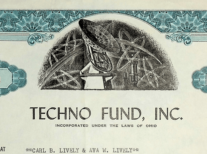 Techno Fund Inc, Stock Certificate