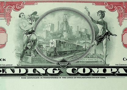 Reading Company (Railroad) Stock Certificate from 1960s