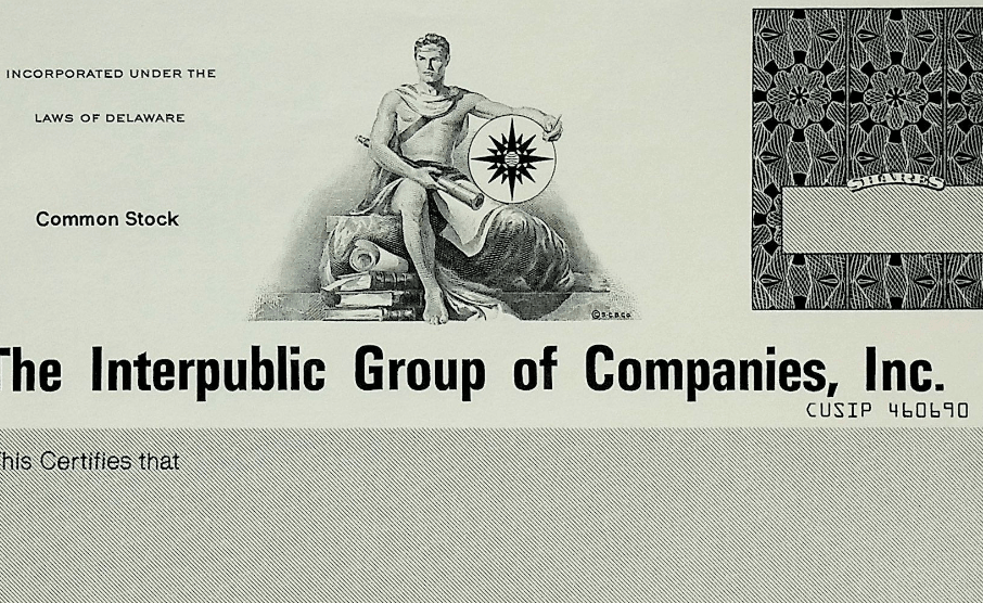 The Interpublic Group of Companies Inc (IPG Ad agency), Stock Certificate Specimen