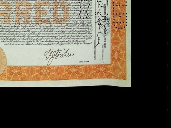 The Fisher Body Ohio Company Stock Certificate from 1925