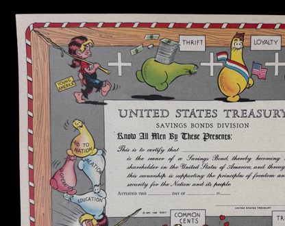 Al Capp Designed United States Treasury Bond from 1950s